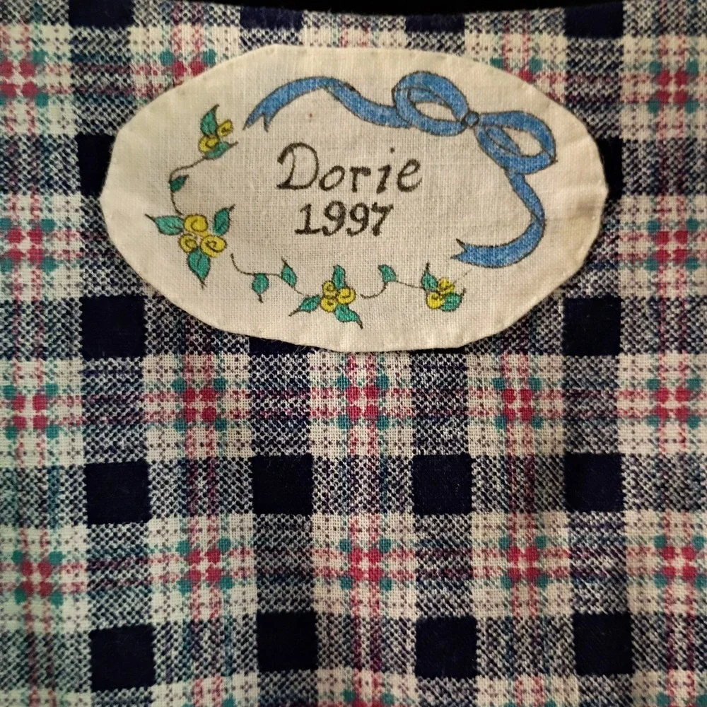 VTG Dorie 1997 Handmade Denim Inspired Noah's Ark Angel Vest With Buttons - Picture 4 of 8
